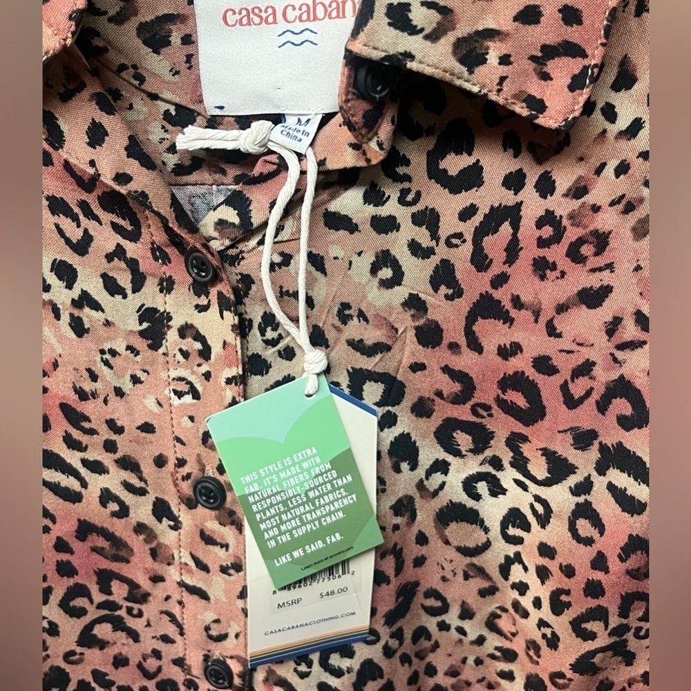 casa cabana | Tops | Nwt Casa Cabana Long Sleeve Animal Print. M - Picture 2 of 4